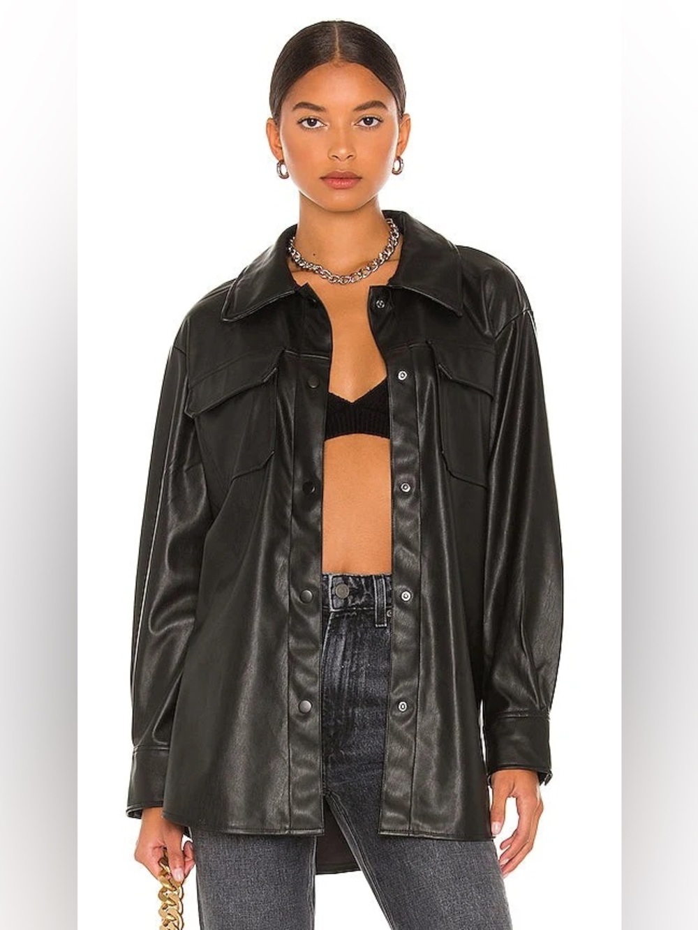 Women's Steve Madden Faux Good Measure Shacket Size Medium